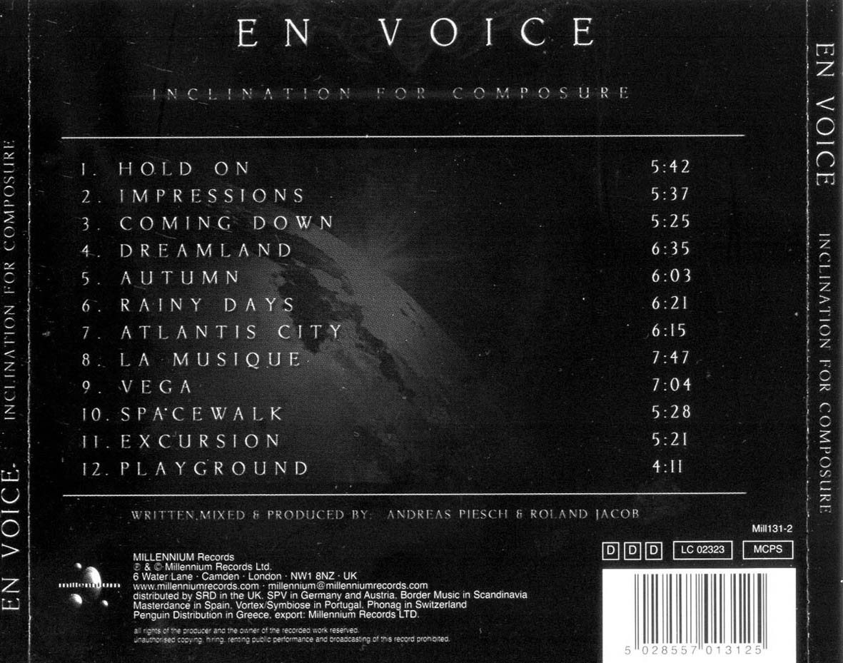 En Voice  Inclination For Composure : Back